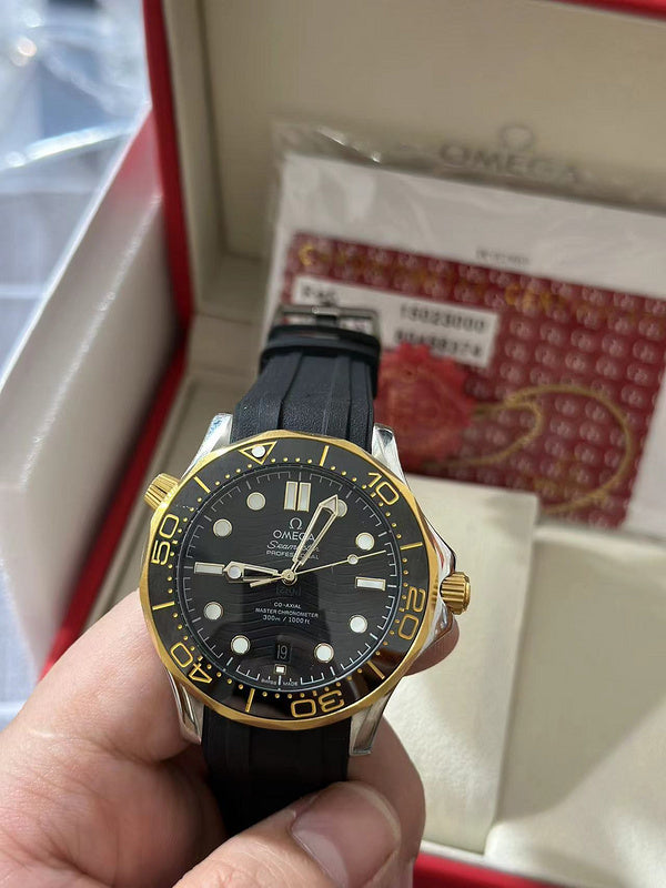 300M 42MM Black Dial Rubber Strap Watch