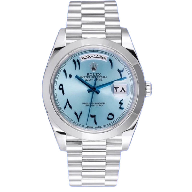 Men's Silver Dial Arabic Numeral Watch