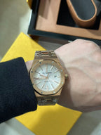 Automatic 41mm 18ct Rose Gold With Silver Dial Watch