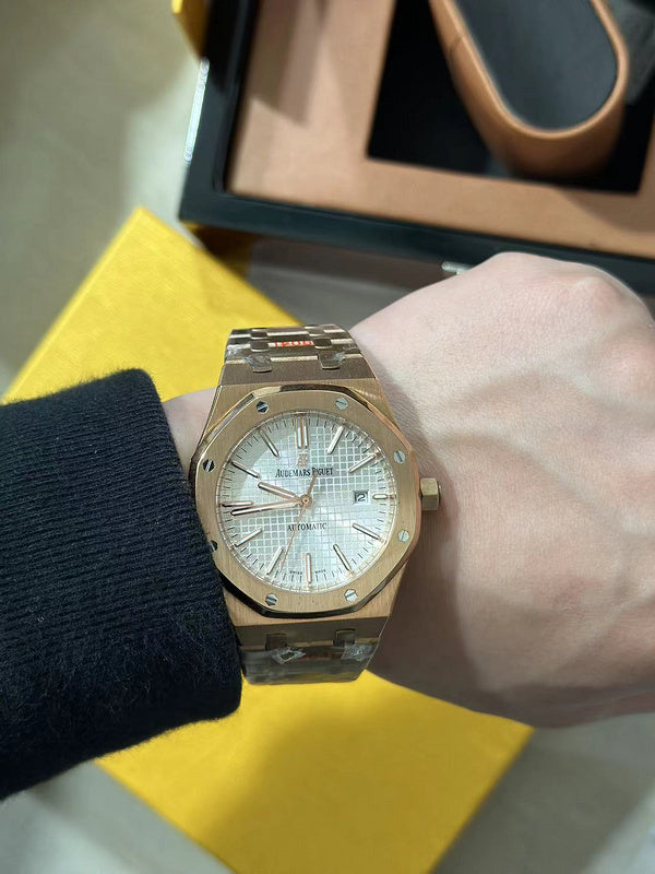 Automatic 41mm 18ct Rose Gold With Silver Dial Watch