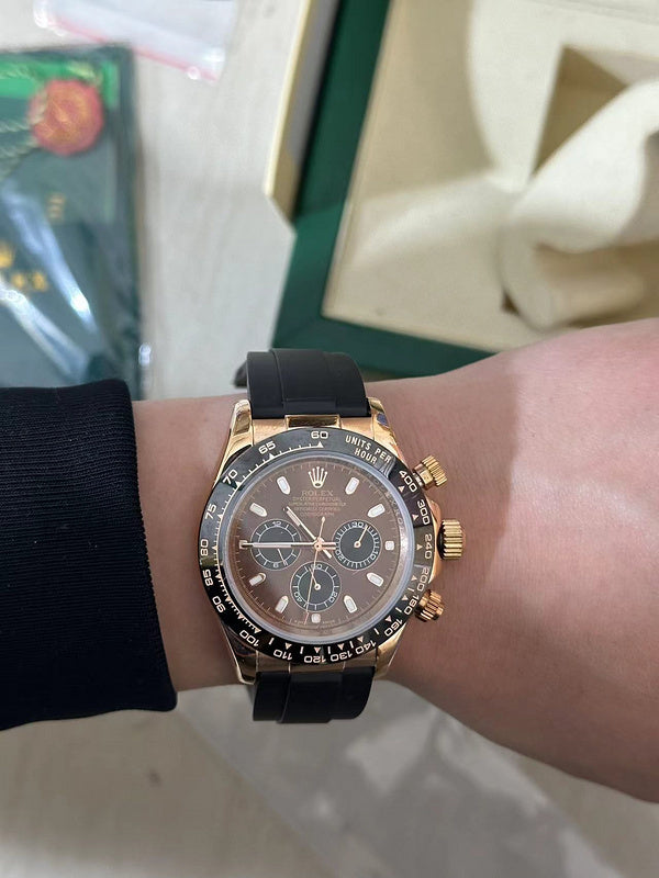 Cosmograph Daytona Everose Gold Chocolate Dial With Black Counters Watch