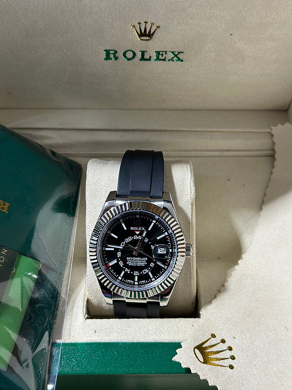 Sky-Dweller Bright Black Dial Oysterflex Bracelet Watch