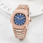 Rose Gold Wrist Nautilus-Style Quartz Watch