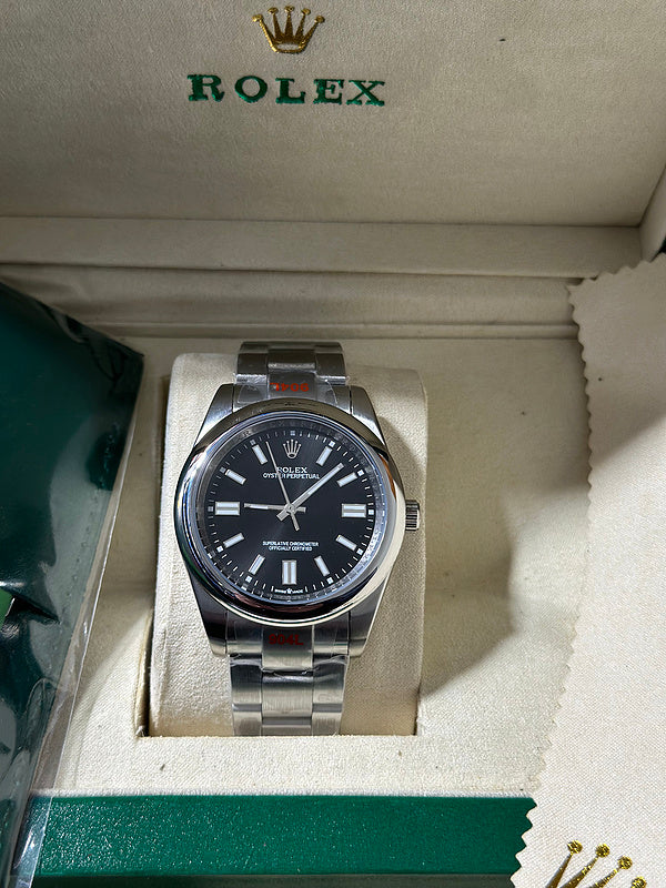 Oyster Perpetual With Black Dial and Oystersteel Bracelet Watch