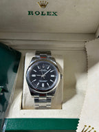 Oyster Perpetual With Black Dial and Oystersteel Bracelet Watch
