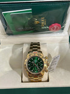 Cosmograph Daytona Yellow Gold Distinctive Green Dial Watch