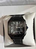 Black Steel Case With Black Rubber Strap Watch
