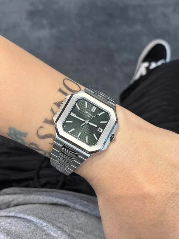 Stainless Steel Patek Philippe Cubitus 'Olive Green' Dial Watch