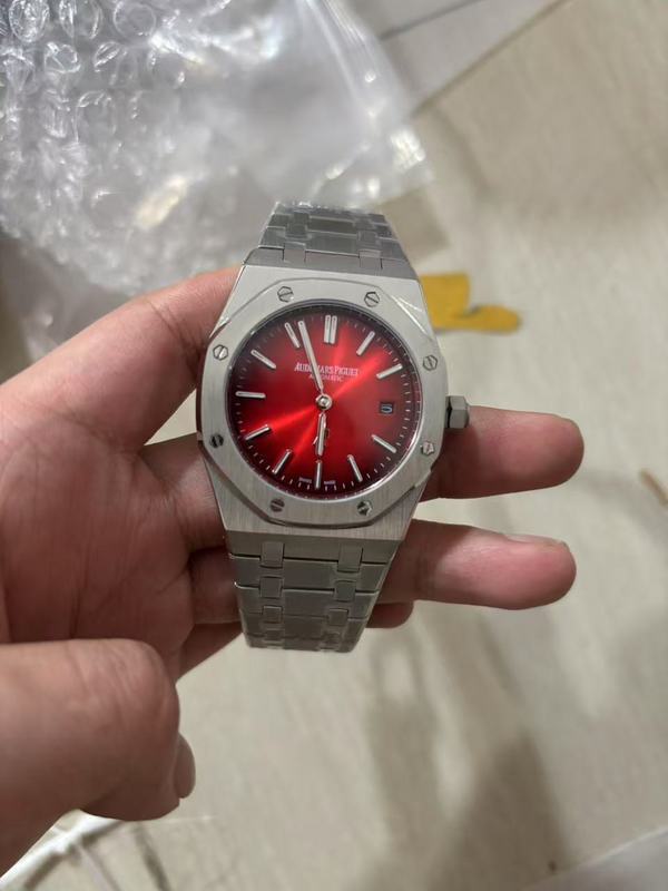 Jumbo Extra-Thin Red Dial Watch