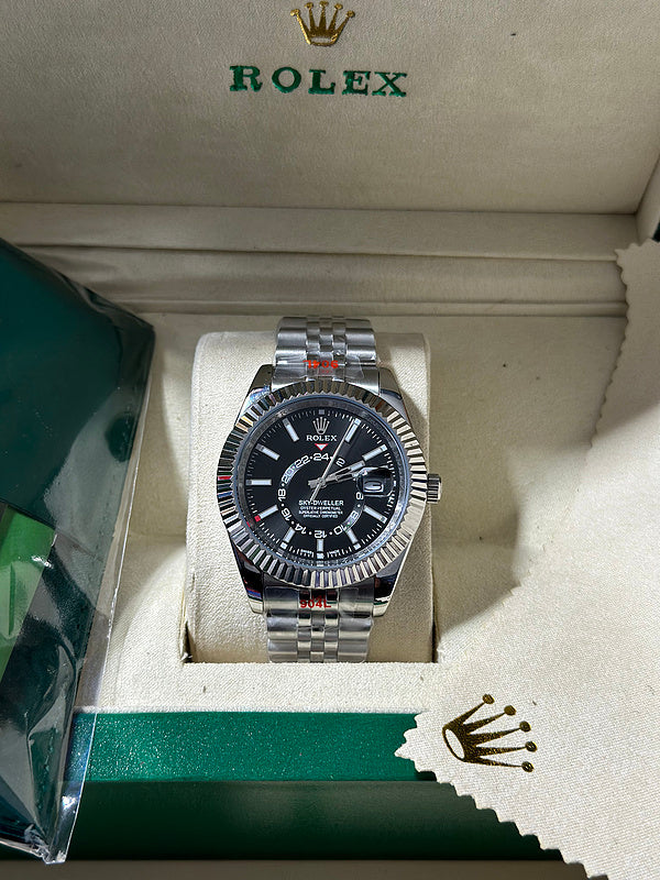 Bright Black Dial Oystersteel & White Gold 42mm Watch