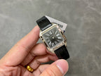 Santos Dumont Black Roman Numeral Dial Watch
