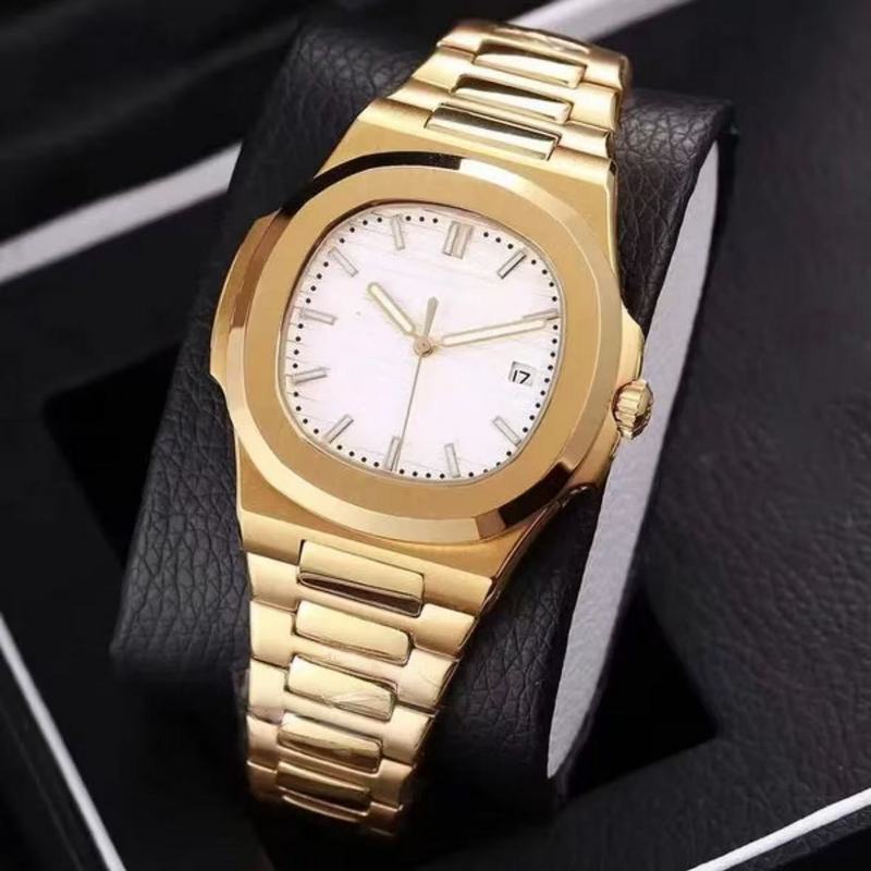 Gold White Automatic Luxury Sports Watch