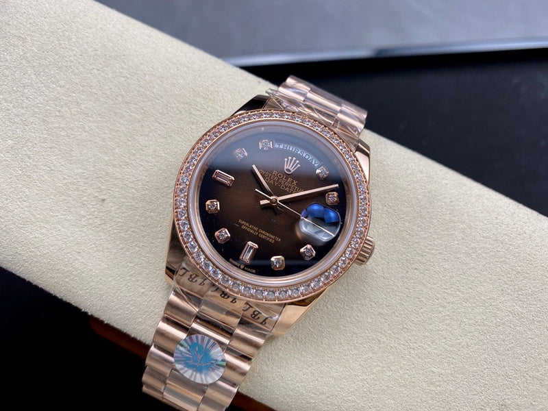 Day-Date 36 mm Everose Gold Brown Graduated Diamond Watch