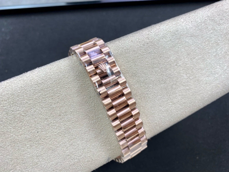 Day-Date 40mm Rose Gold Chocolate Baguette Dial Watch