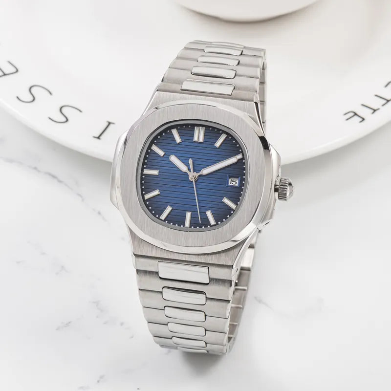 Nautilus Stainless Steel Case with Blue Dial Watch