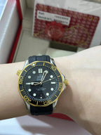300M 42MM Black Dial Rubber Strap Watch