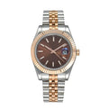 Two-tone Stainless Steel Black Dial Quartz Watch for Gents