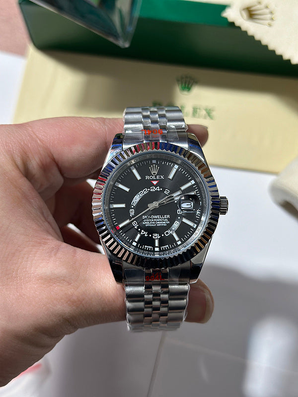 Bright Black Dial Oystersteel & White Gold 42mm Watch