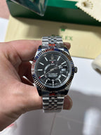 Bright Black Dial Oystersteel & White Gold 42mm Watch