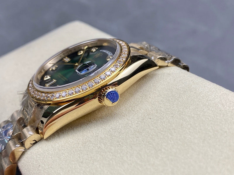 Day-Date Green Ombré Diamond Dial Yellow Gold 36mm