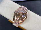 Day-Date 40mm Rose Gold Chocolate Baguette Dial Watch