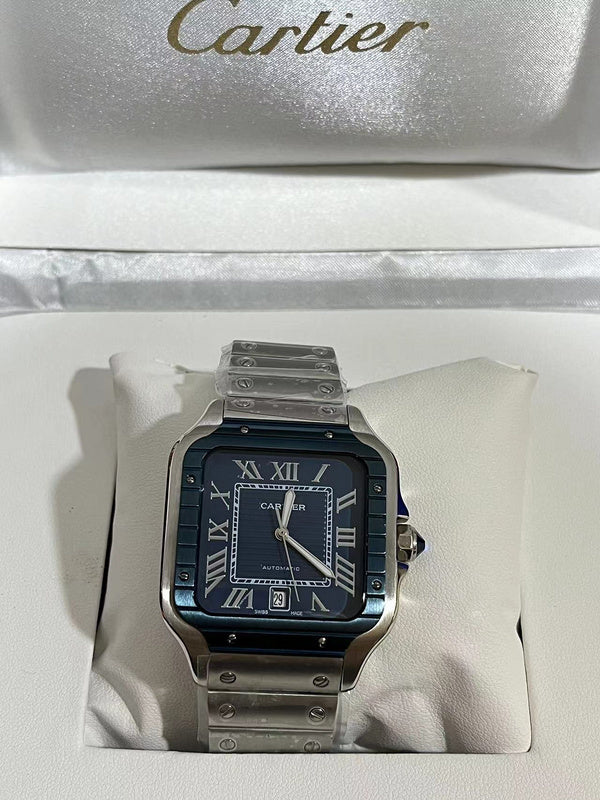 Stainless Steel Case & Blue Striated Dial Watch