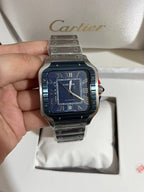 Stainless Steel Case & Blue Striated Dial Watch