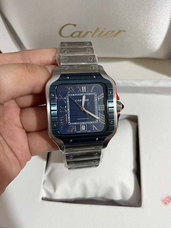 Stainless Steel Case & Blue Striated Dial Watch