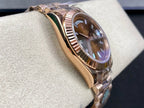 Day-Date 40mm Rose Gold Chocolate Baguette Dial Watch