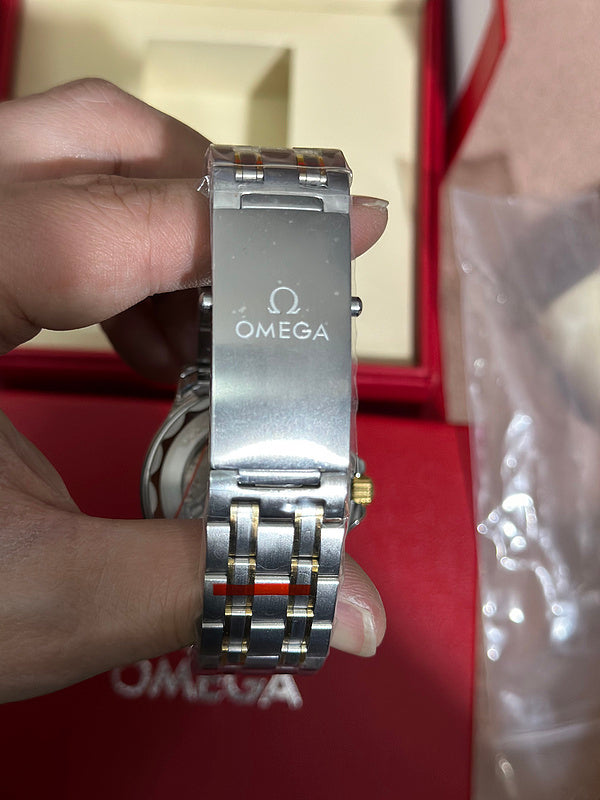 Steel and Yellow Gold Case Bracelet With Black Ceramic Dial Bezel Watch