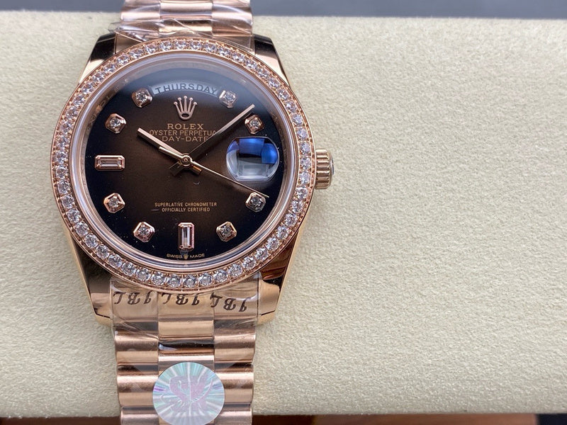 Day-Date 36 mm Everose Gold Brown Graduated Diamond Watch