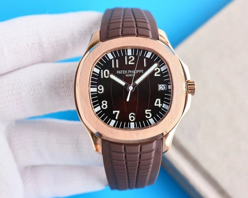 'Travel Time' Rose Gold Brown Dial Watch
