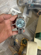 Day-Date Ice Blue Dial, Platinum, 40.0 mm Watch