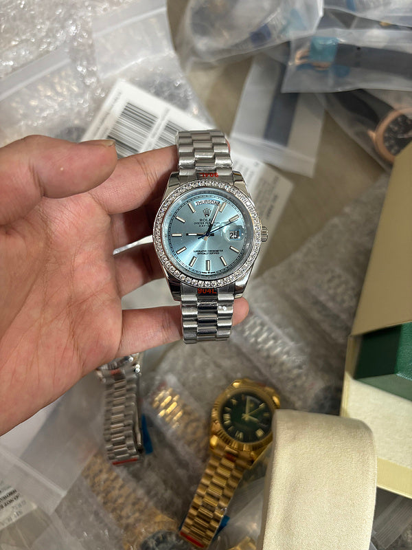 Day-Date Ice Blue Dial, Platinum, 40.0 mm Watch