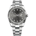 41 Dark Rhodium Dial with Diamond Hour & White Gold Fluted Bezel Watch