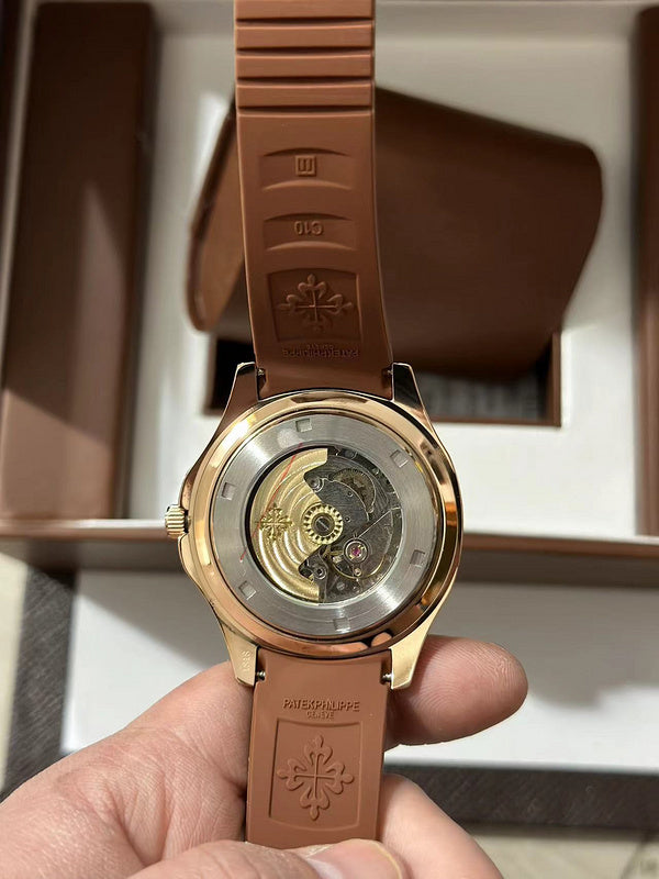 'Travel Time' Rose Gold Brown Dial Watch