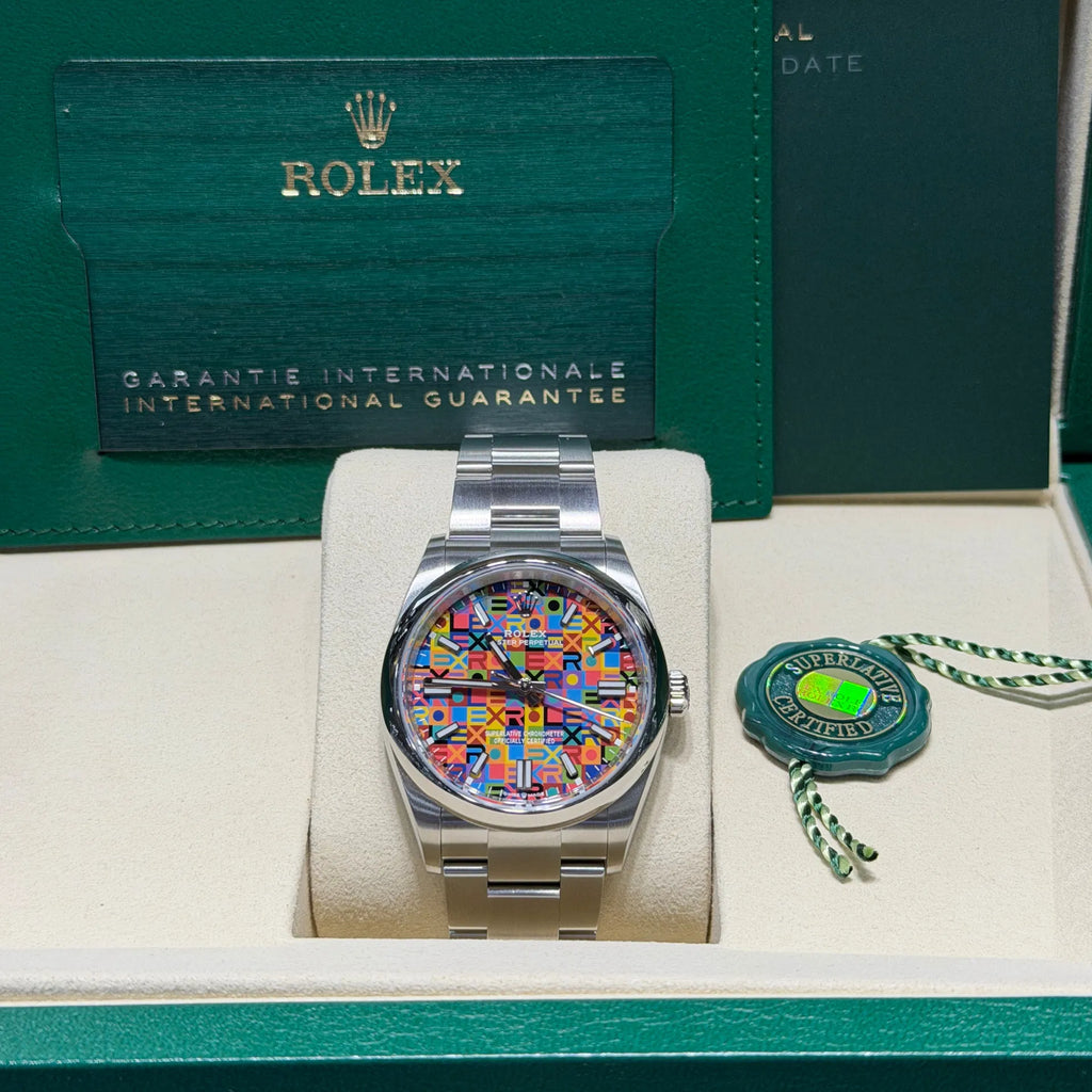 Oystersteel Luxury Oyster Perpetual Watch – Multicoloured Jubilee Dial 36mm (2026)