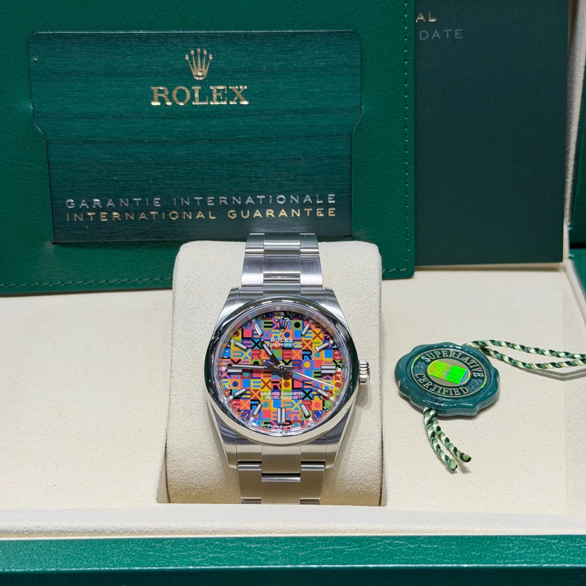 Oystersteel Luxury Oyster Perpetual Watch – Multicoloured Jubilee Dial 36mm (2026)