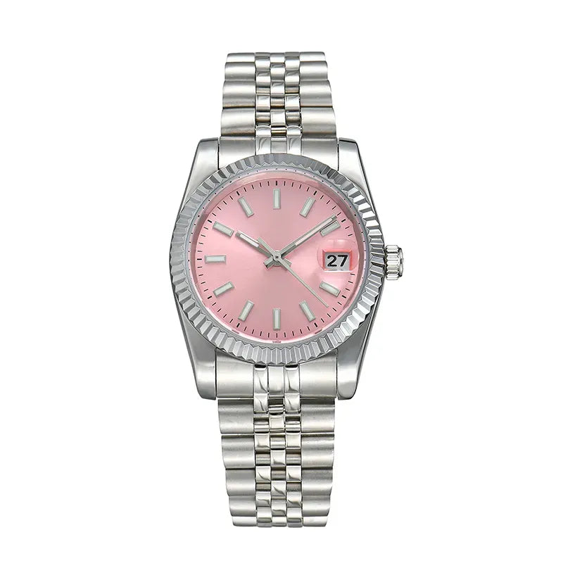39mm Stainless Steel Pink Dial Automatic Jubilee Bracelet Luxury Watch