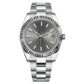 41mm Stainless Steel Slate Dial Luxury Date Watch