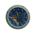 Men's Automatic Mechanical Hollow Blue Skeleton Dial Wristwatch