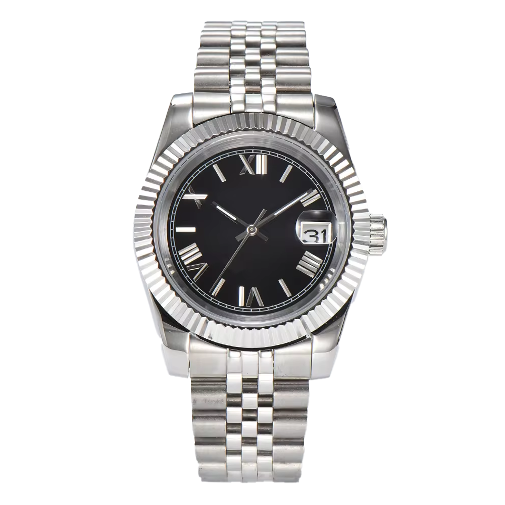 39mm Sapphire Glass NH35 Black Dial Roman Numerals Men’s Automatic Watch