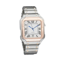 Square Luxury Two-Tone Stainless Steel & Rose Gold Watch – Exposed Screw Design, Roman Numerals