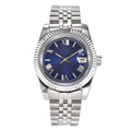 39mm Blue Sunburst Dial with Roman Numerals Watch