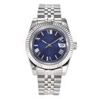 39mm Blue Sunburst Dial with Roman Numerals Watch