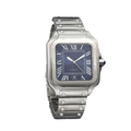 Square Luxury Stainless Steel Watch with Blue Dial