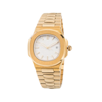 Nautilus Series Gold Finish with White Dial Wrist Watch