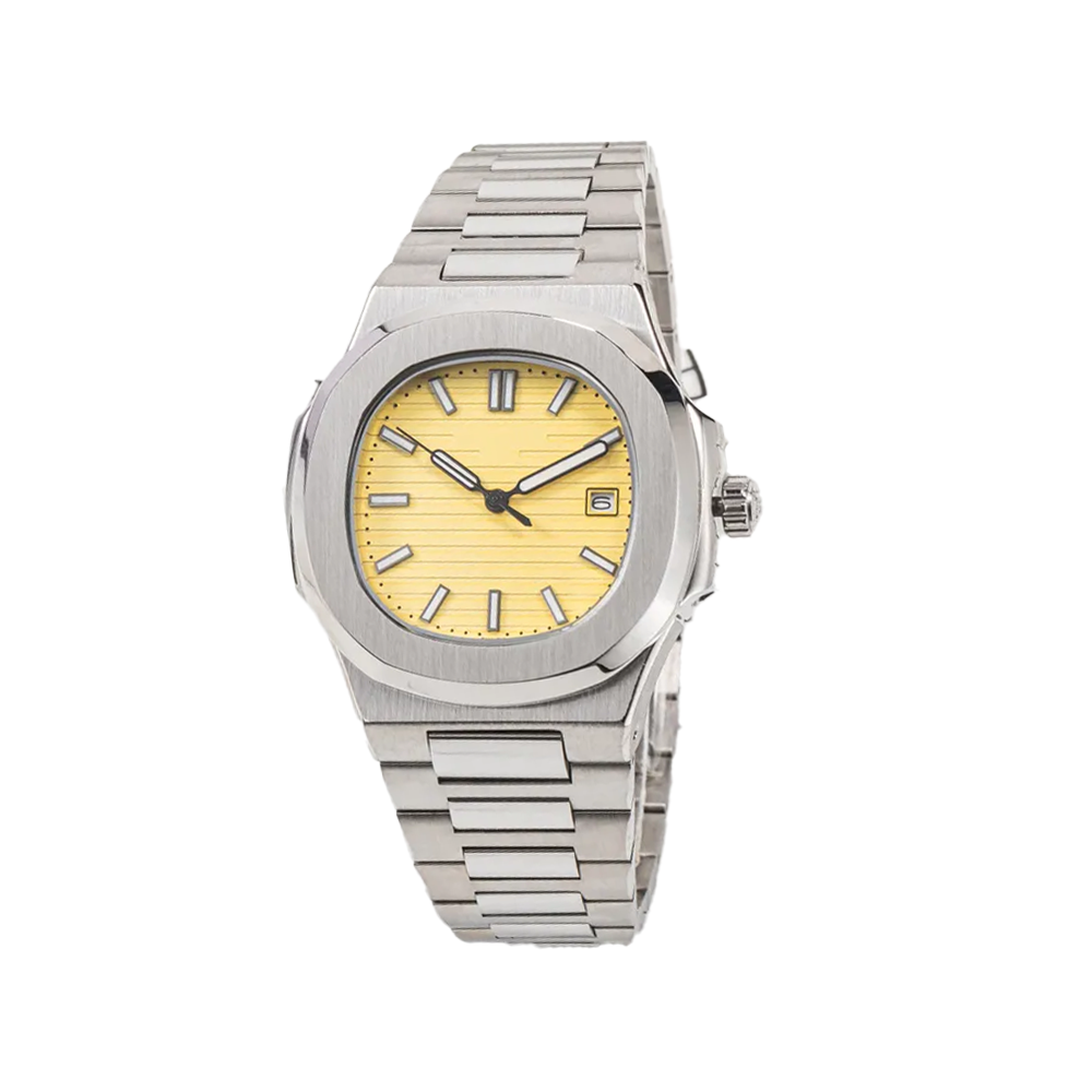 Nautilus 40mm Stainless Steel Automatic Yellow Dial Watch