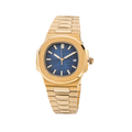 Gold Colored Strap with Navy Blue Dial Watch