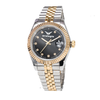 Quartz Two-Tone Silver Gold Stainless Steel Band Watch